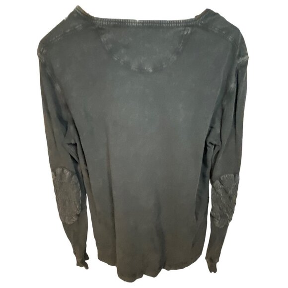Calvin Klein Jeans Black Thermal Elbow Patch Crew Neck Pullover Shirt Sz L - Picture 2 of 10